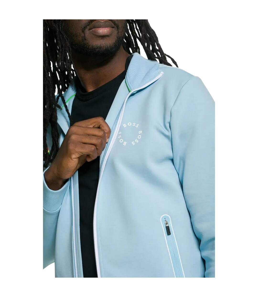 Mens Skaz Logo Regular Sweatshirt Pastel Blue Boss-4