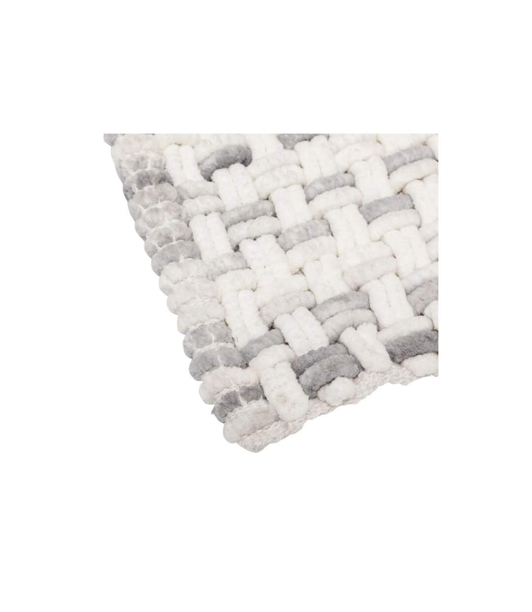 Tapis de Bain Tressé en Coton Dégradé 50x75cm Gris-2