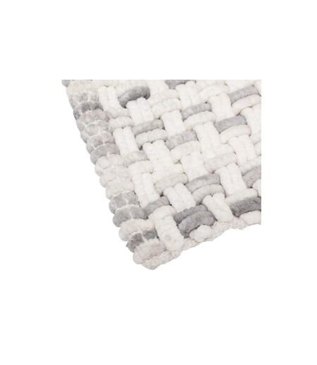 Tapis de Bain Tressé en Coton Dégradé 50x75cm Gris