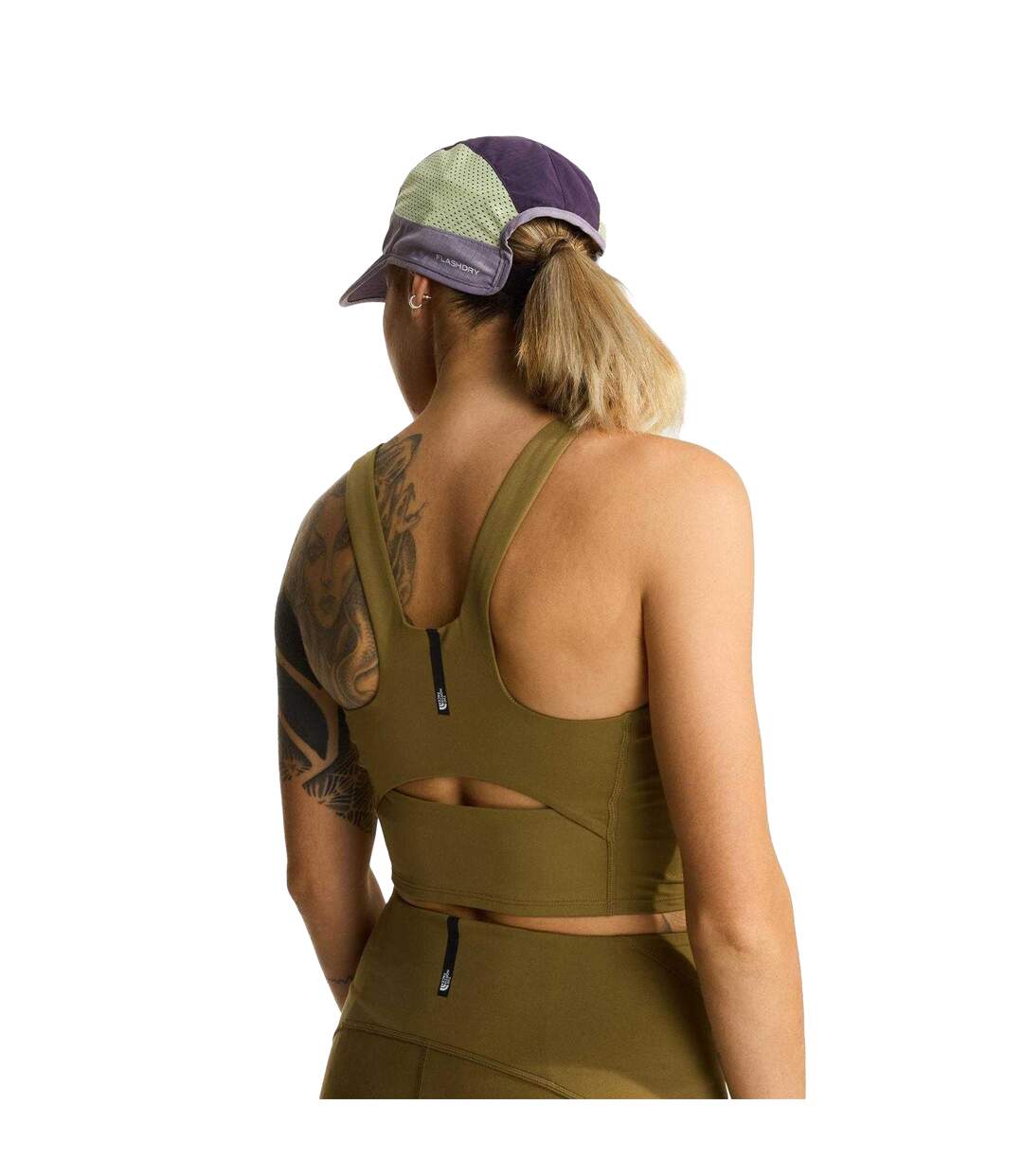 Womens/ladies Jaida Cut-out Back Sports Bra Granite Grey The North Face-4