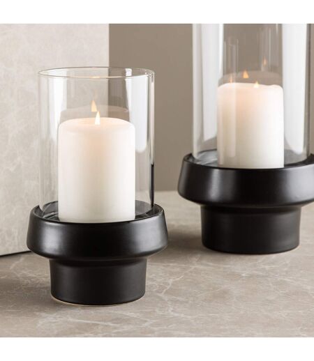 Lanterne en Verre Davida 20cm Noir