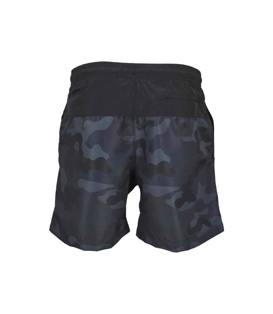 Mens Block Swim Shorts Black Dark Camo Urban Classics-2