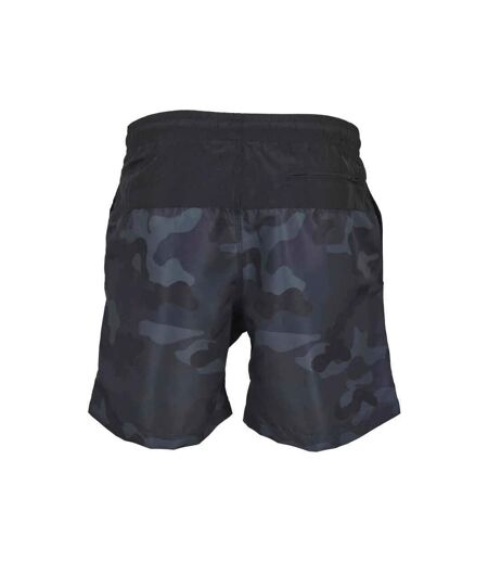Mens Block Swim Shorts Black Dark Camo Urban Classics