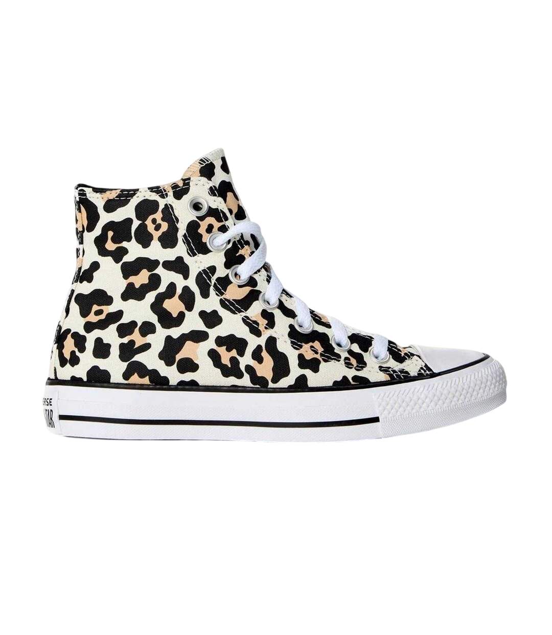 Womens/ladies Classic Hi Leopard Print Flat High Top Trainers Leopard Converse-1
