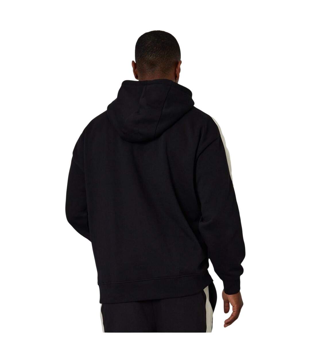 Mens Stripe Detail Hoodie Black Threadbare-2