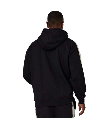 Mens Stripe Detail Hoodie Black Threadbare