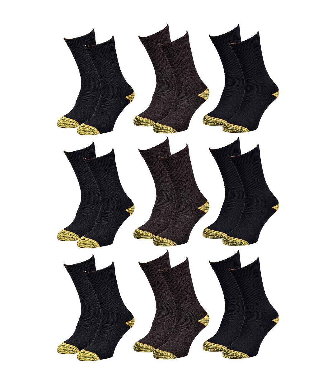 Chaussettes de Travail TRACTO pour Homme Résistance et Qualité Pro Pack de 9 TRACTO Renforcées