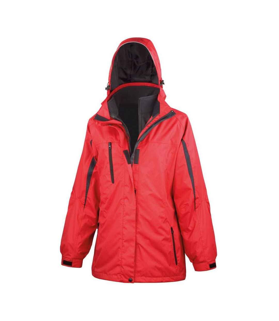 Womens/ladies journey 3 in 1 jacket red/black Result