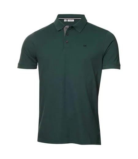 Mens Embroidered Collared Short-sleeved Polo Shirt Pine Green Calvin Klein