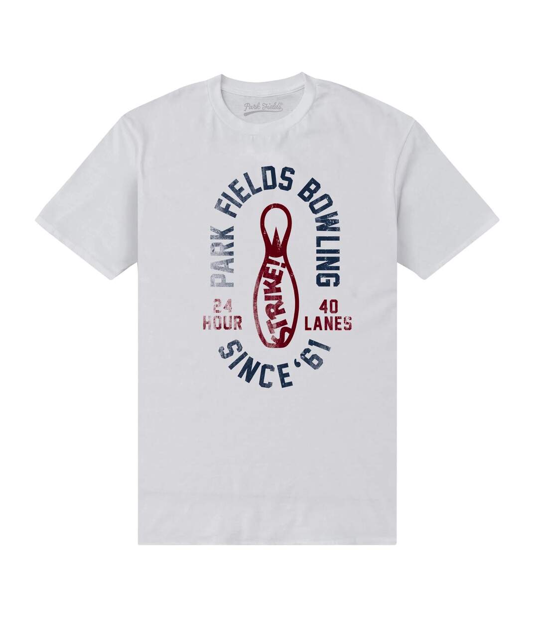 Mens bowling 24 hours t-shirt white Park Fields