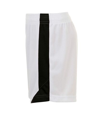 SOLS Mens Olimpico Soccer Shorts (White/Black) - UTPC2788