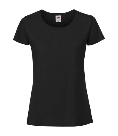 T-shirt ajusté femmes noir Fruit of the Loom