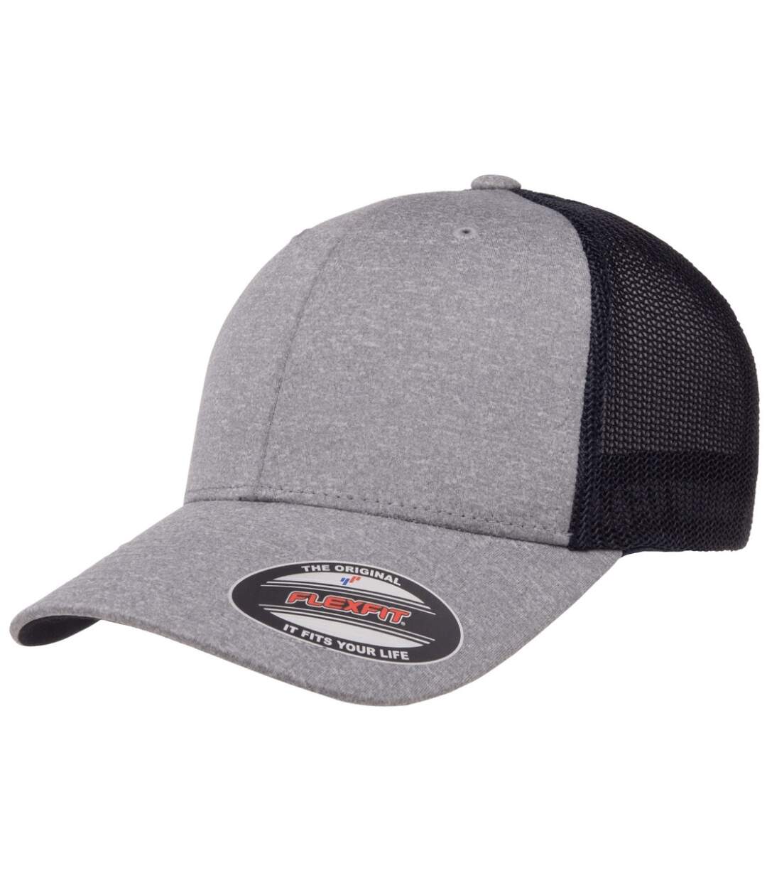 Casquette trucker flexfit gris / bleu marine Yupoong-4