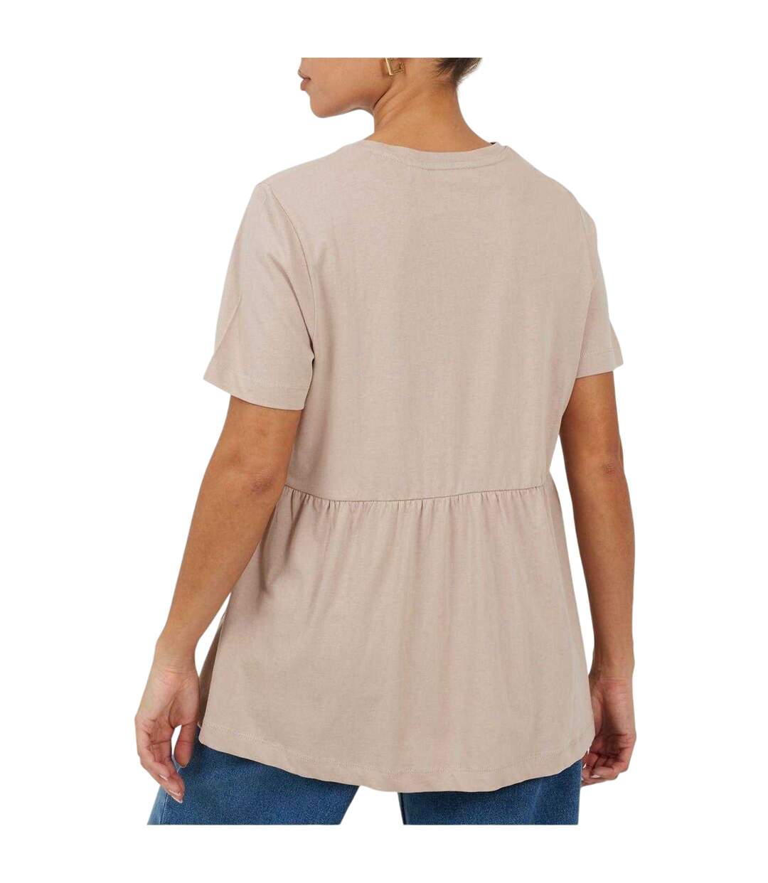 Womens/ladies Swing Smock Panel T-shirt Dress Mushroom Brave Soul-3