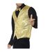 Unisex adult sequin costume vest gold Smiffys-4