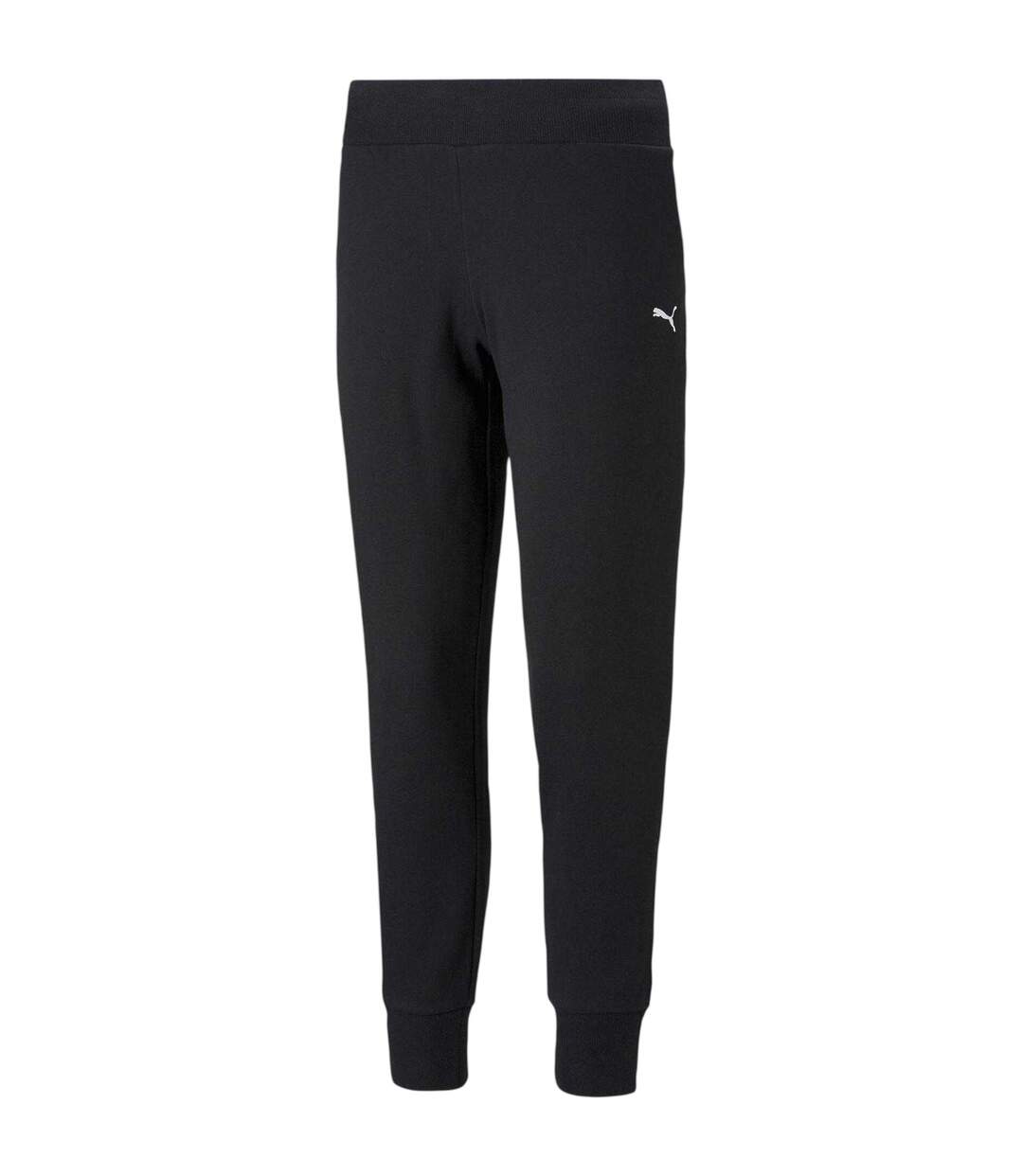 Mens Fleece Plain Joggers  Black Puma-1