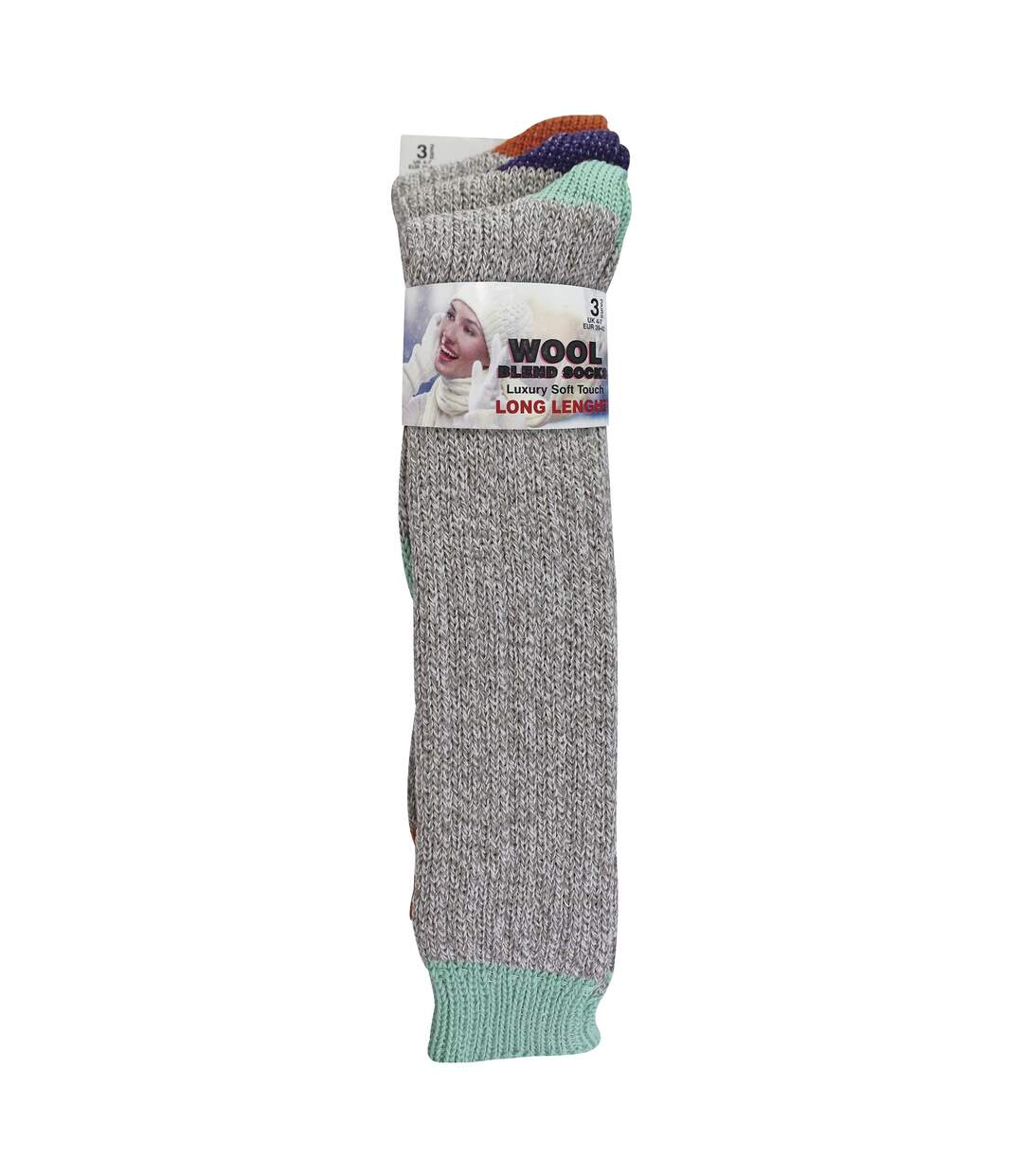 Sock Snob - 3 paires de chaussettes femme extra longues en laine douce et chaude-2
