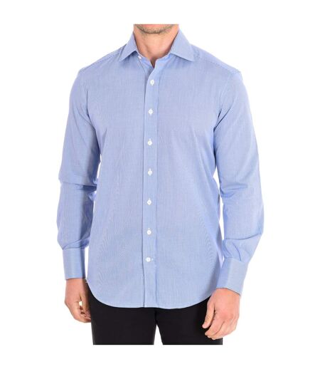 MICROVICHY4-G men's long-sleeved shirt with lapel collar