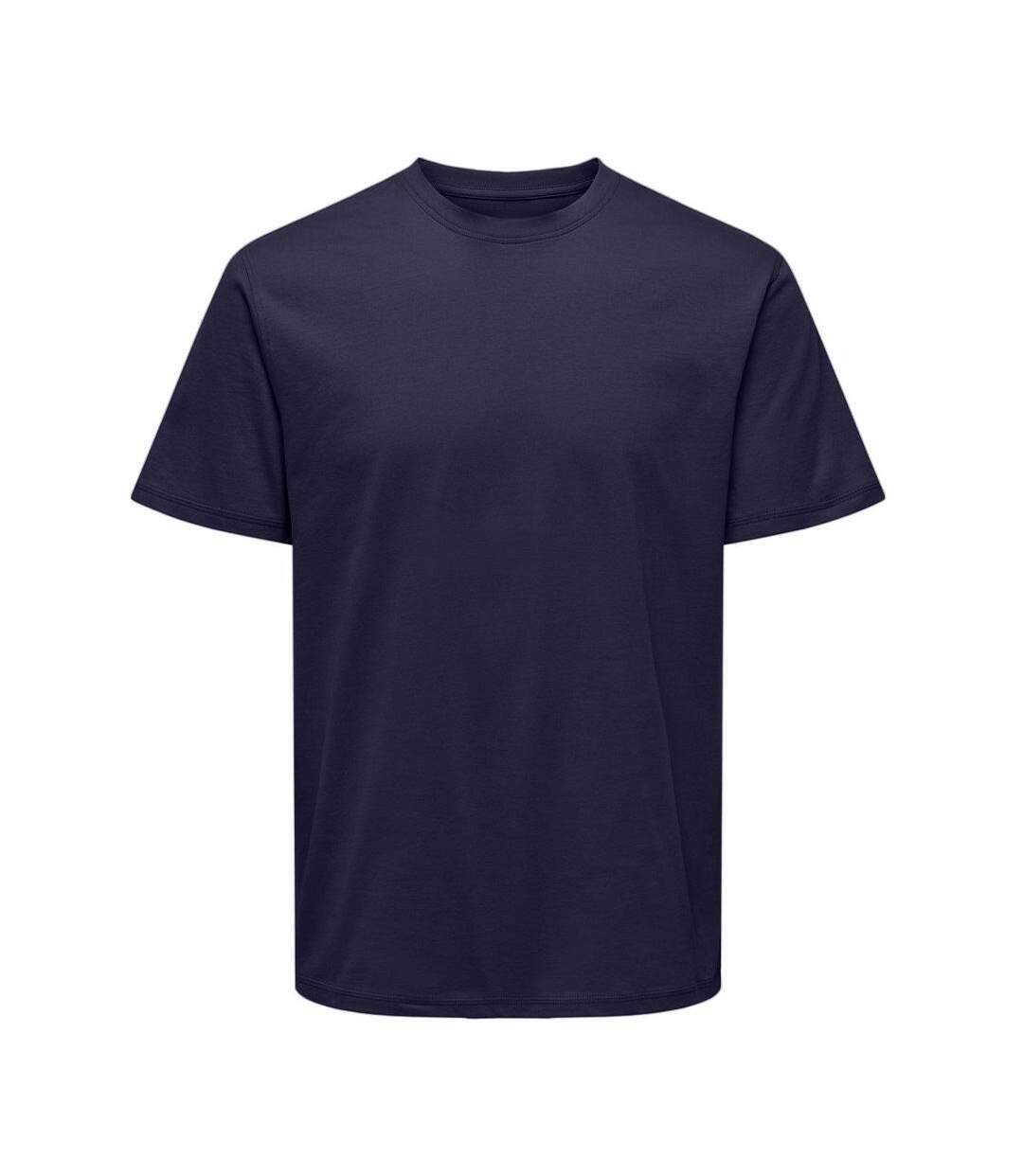 T-shirt marine homme only & sons life stitch-1