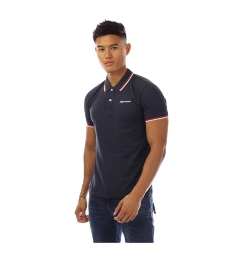 Polo Manches Courtes Homme Bleu Marine Blanc Aquascutum