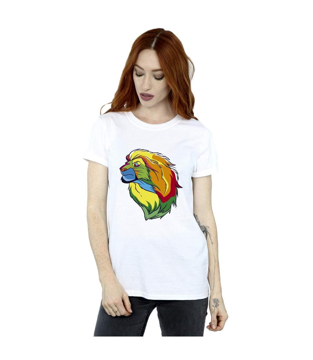 Disney Womens/Ladies The Lion King Colours Cotton Boyfriend T-Shirt (Blanc) - UTBI29425-2