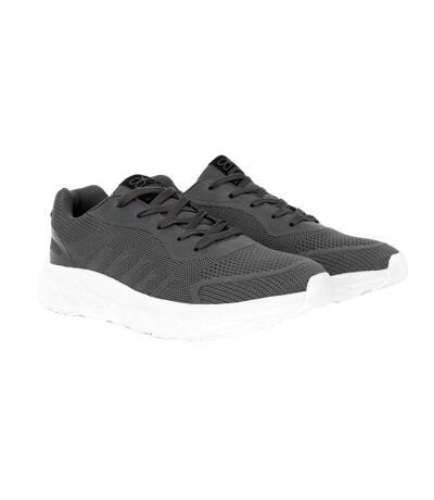 Mens lennart trainers gris / blanc Crosshatch