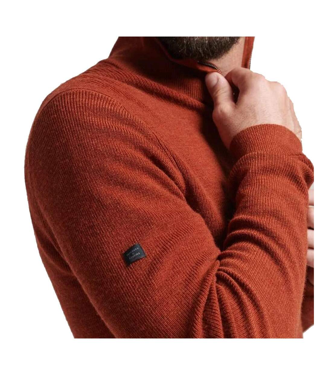 Pull Zippé Marron Homme Superdry Merino - 3XL-2