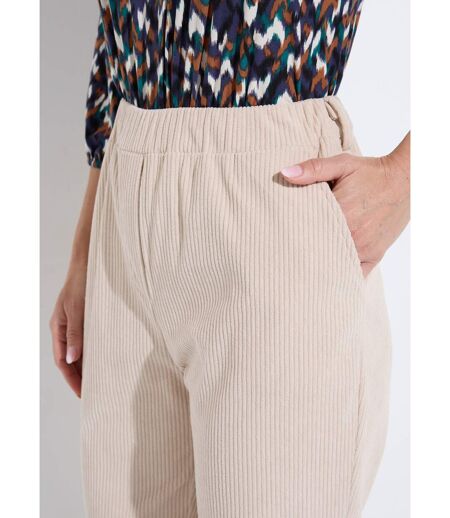 Pantalon velours côtelé taille élastiquée