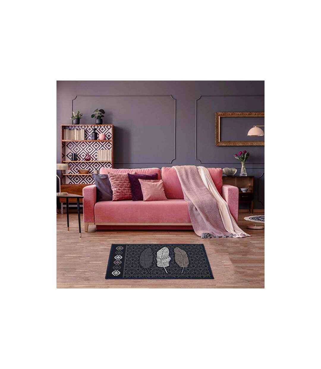 Tapis Déco Rectangle Eternity 40x60cm Noir