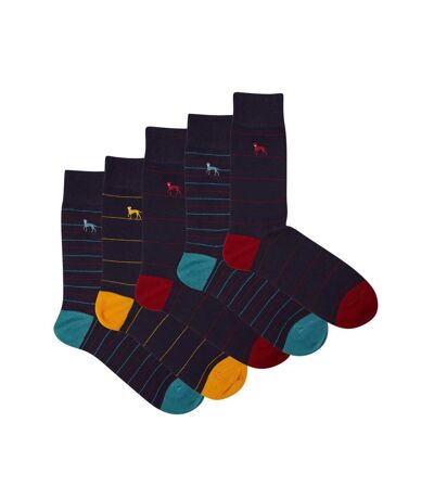 Bewley & Ritch Mens Towan Socks (Pack of 5) (Blue/Red/Yellow) - UTBG962