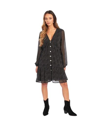 Robe À Smocks Motif/style Cachemire Femme Noir Be You