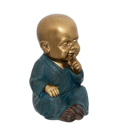 Lot de 3 Statuettes Déco Bouddha Sagesse 21cm Or