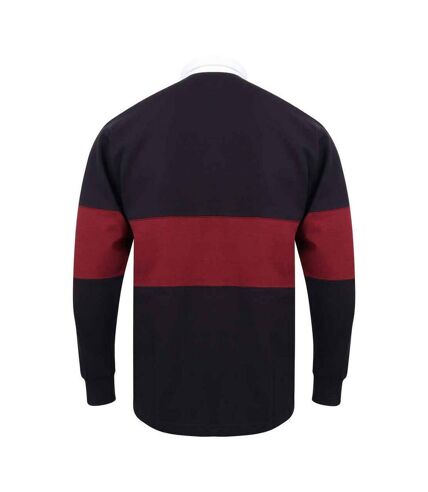 Front Row Unisex Adult Panelled Rugby Shirt (Navy/Burgundy) - UTPC6034