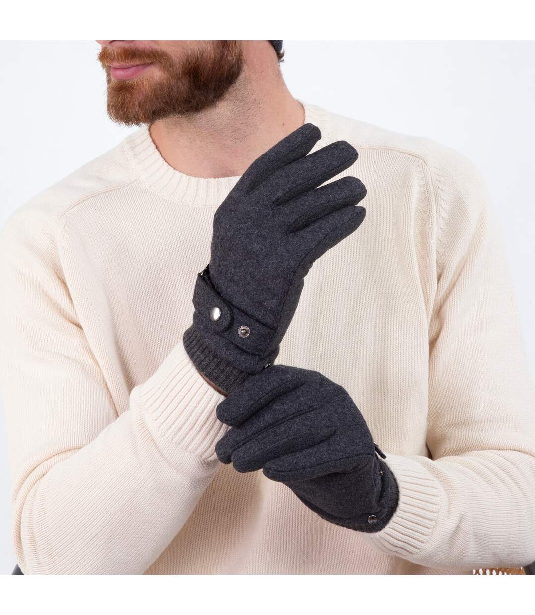 Isotoner Gants homme tatciles, chauds, doublés en imitation micro-fourrure-1