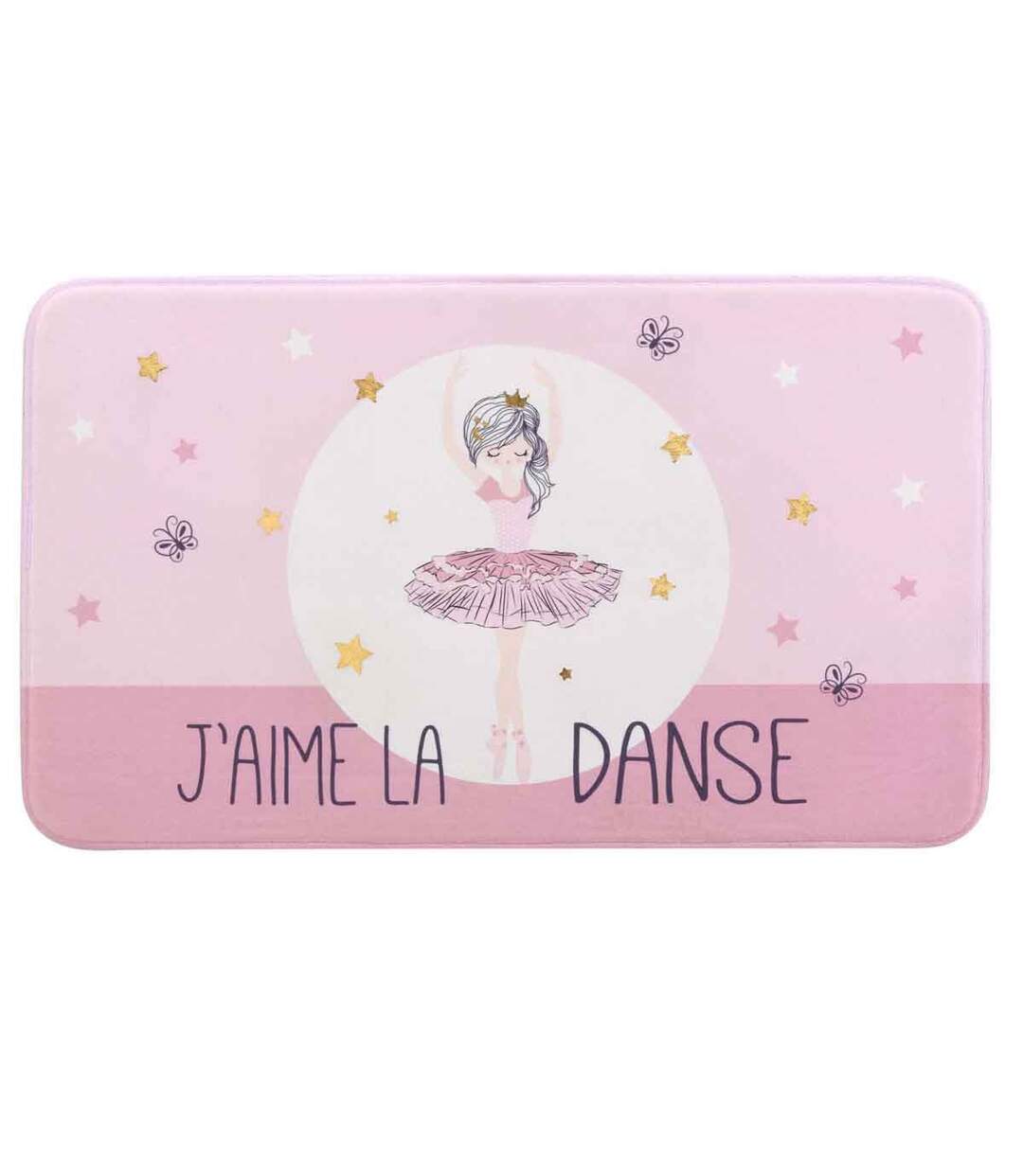 Tapis Enfant Imprimé Petite Étoile 45x75cm Rose-1