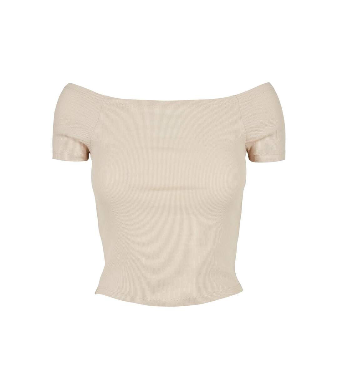 T-shirt Motif/style Côtelé Femme Blanc Cassé Urban Classics-1