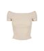 T-shirt Motif/style Côtelé Femme Blanc Cassé Urban Classics-1