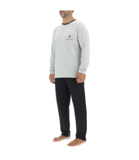 Ensemble Pyjama long homme en coton uni Logo poitrine Pierre Cardin
