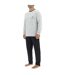 Ensemble Pyjama long homme en coton uni Logo poitrine Pierre Cardin-3