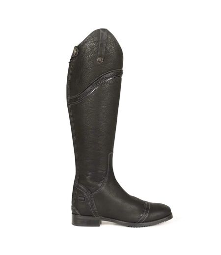 Womens/ladies Amalfi Grain Leather Riding Boots Black Moretta