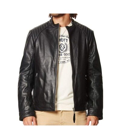 Veste en cuir Noire Homme Schott Jules - S