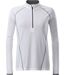 Maillot running respirant manches longues - Femme - JN497 - blanc et gris