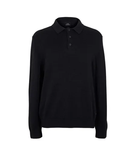 Polo Manches Longues Homme Noir Armani Exchange
