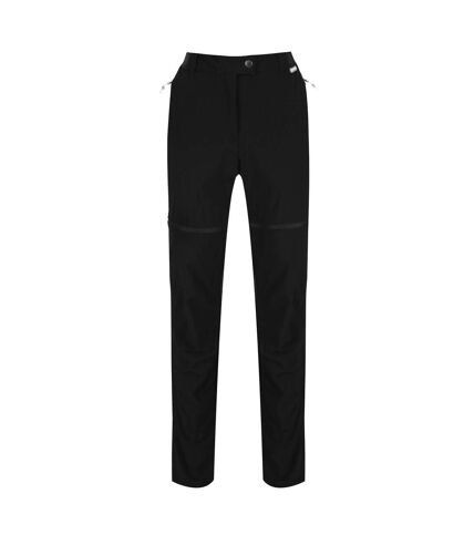 Womens/ladies mountain zip-off trousers black Regatta