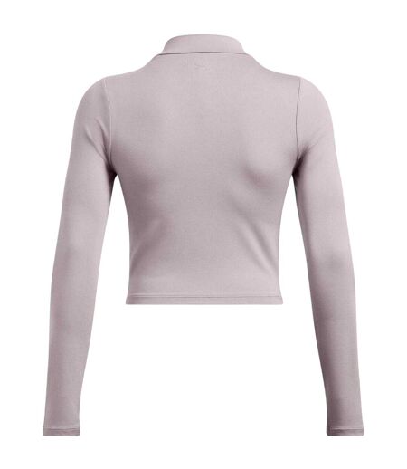 Womens/ladies Meridian Mock Neck Slim T-shirt Grey Under Armour