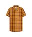 Unisex Adult Checked Shirt Burgundy Gold Lambretta-2