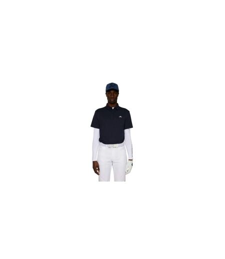Mens Collared Short-sleeved Polo Shirt Navy J.Lindeberg