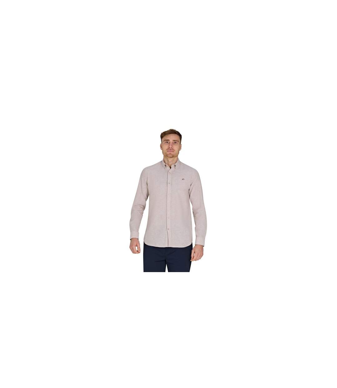 Mens Classic Linen Long-sleeved Shirt Tan Raging Bull-1