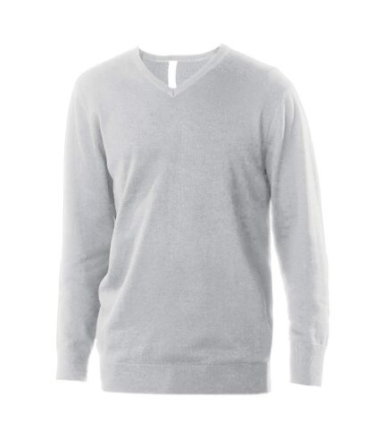 Kariban Mens Cotton Acrylic V Neck Sweater (Gray Melange)