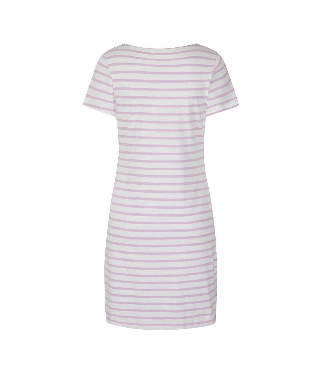 Robe T-shirt Motif/style Rayé Femme Rose Pâle Lazy Jacks-3
